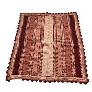 Handmade Boho Crochet Patterned Throw Blanket